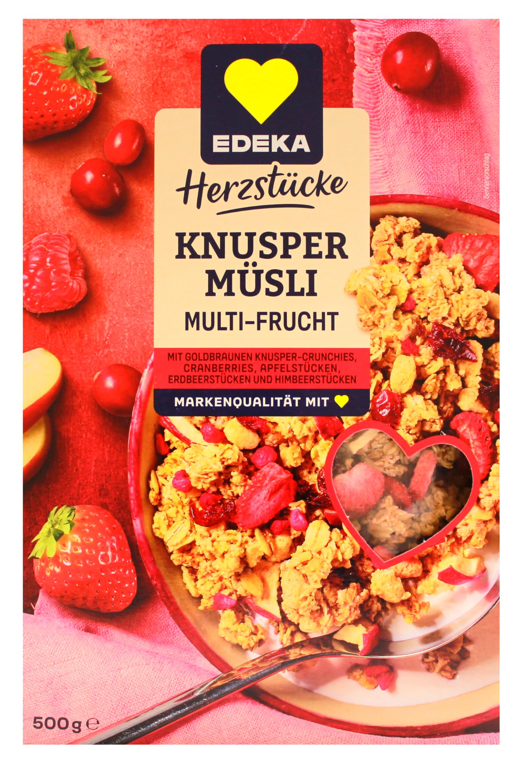 Herzstücke Knusper-Müsli Multifrucht, 14er Pack (14 x 500g)