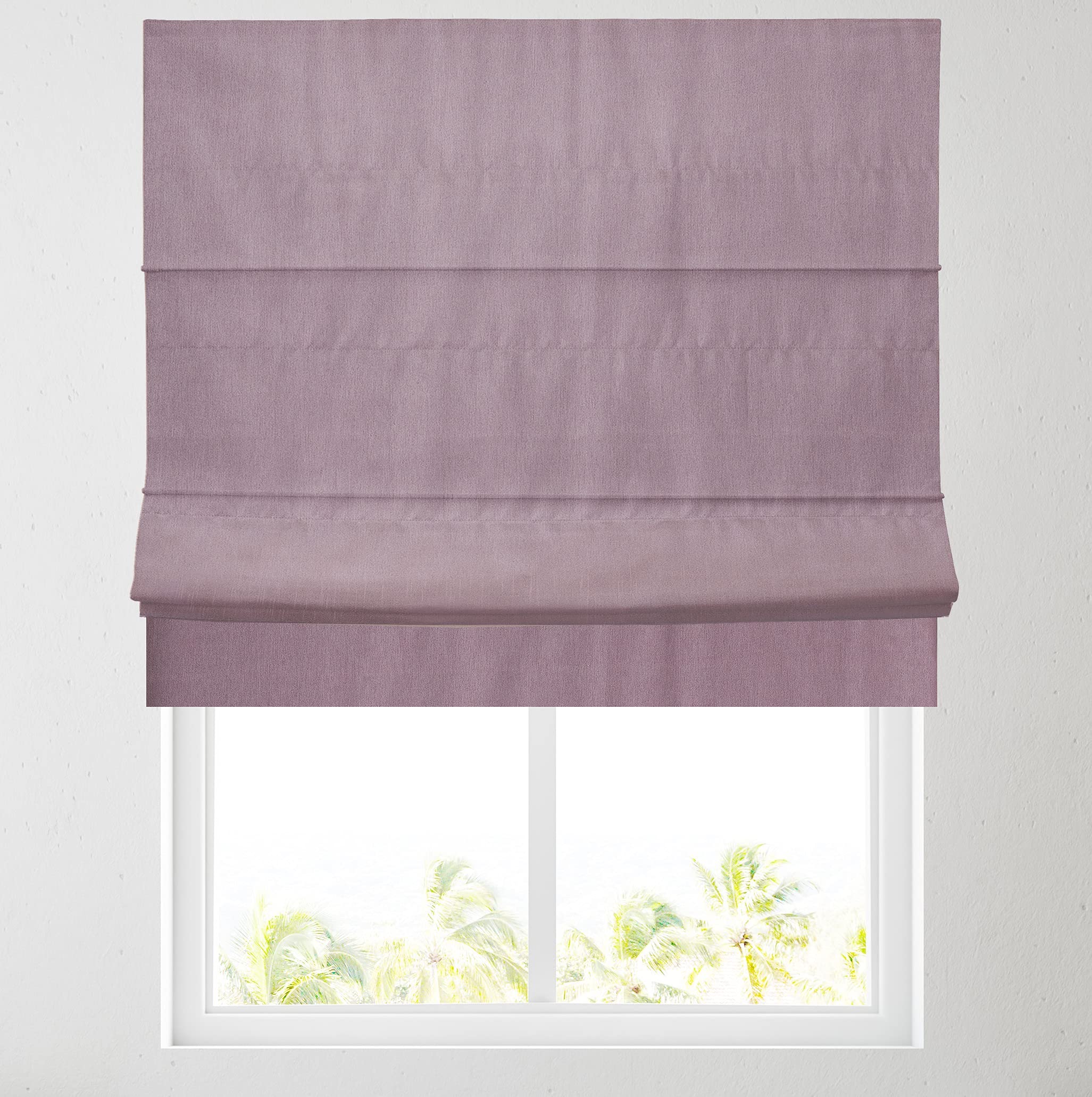 Barnes Blinds And Interiors Mauve Faux Silk Blackout Lined Roman Blind (2Ft (61Cm))
