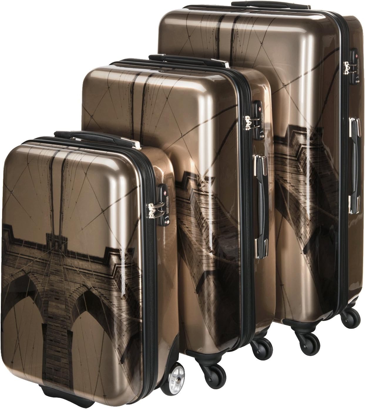 SuitSuit Brooklyn Bridge Set of 3 Hard Shell Trolley