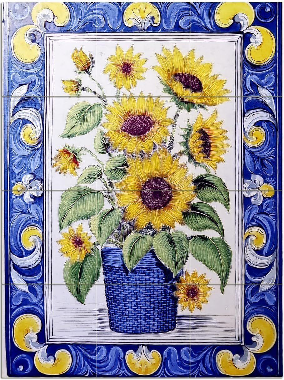Fliesen Wandbild Sonnenblumenstrauß Küche Bad Wandbild Spritzschutz Marmor Keramik - Bild 6 von 12