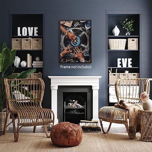 Miniatura 4 de rumlud Póster de lienzo musical de mujer negra de Y2K, arte de pared, arte de pared vintage, urbano, femenino, impresiones estéticas para bar,