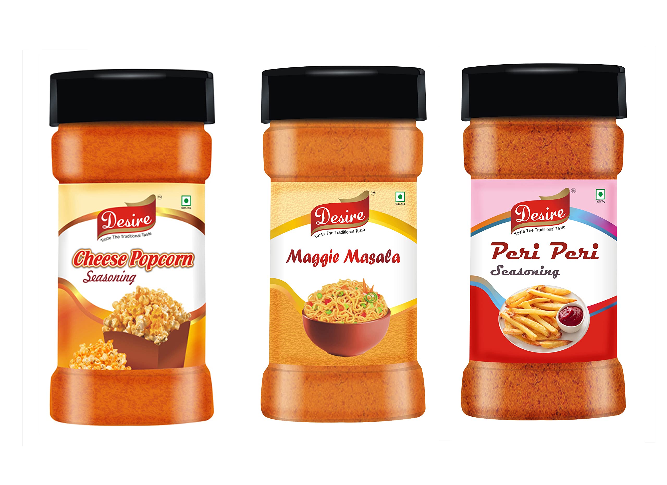 Desire Cheese Popcorn Seasoning Powder, Maggie Masala, and Peri Peri Masala 100 Gram Each (Total 300 Gram) | Multi-Seasoning Combo (B09X3F3PVH) Amazon Price History, Amazon Price Tracker