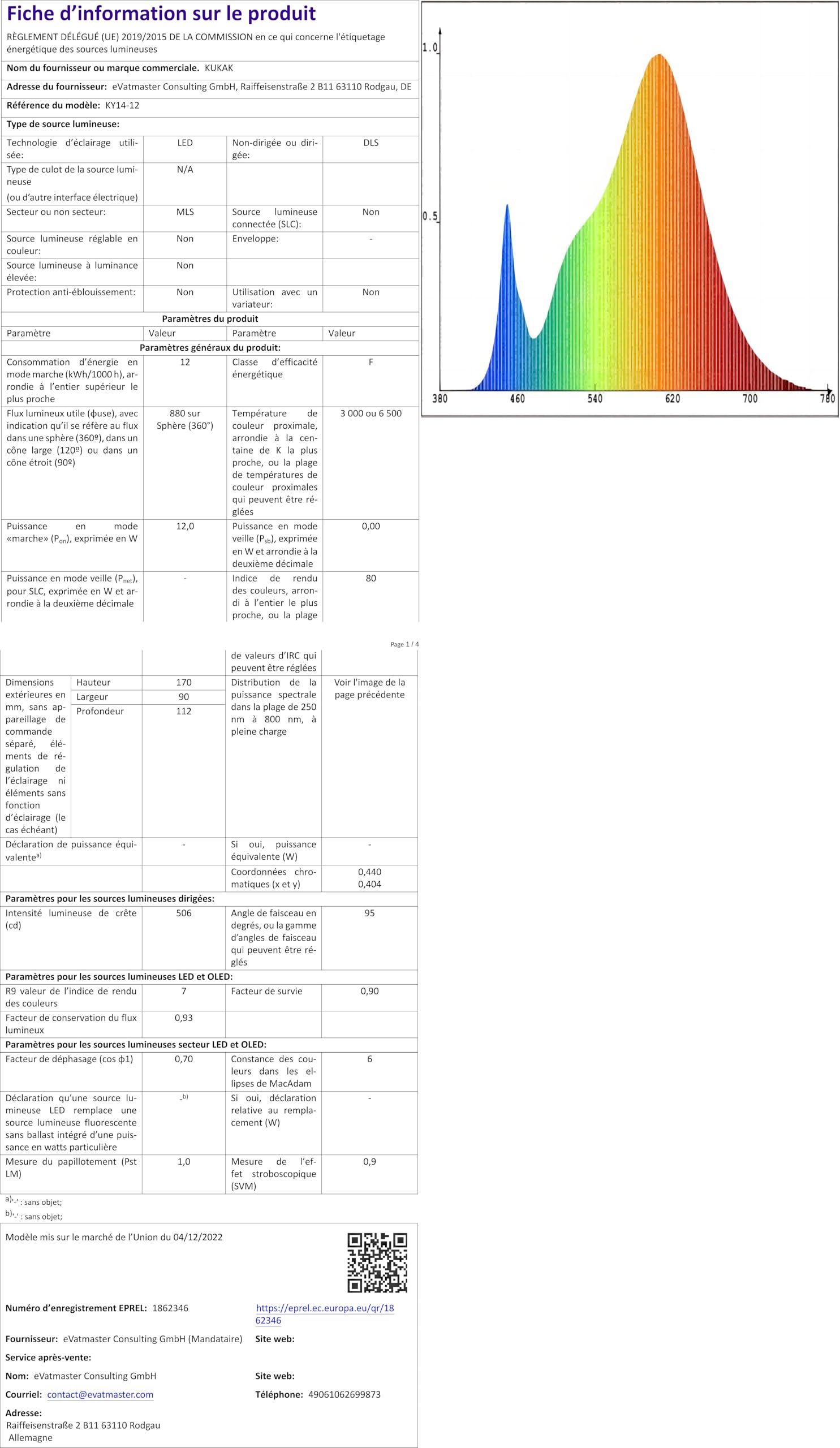 Lumière extérieure angle d'éclairage réglable K-Bright étanche - 18