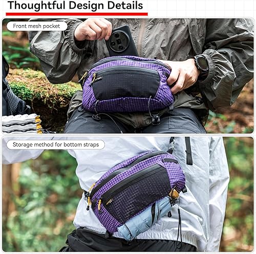 Miniatura 6 de HIKEMAN StrapPack - Riñonera para mochila, bolsillo ligero para teléfono, gran capacidad e impermeable, bolsa multifuncional para exteriores, para
