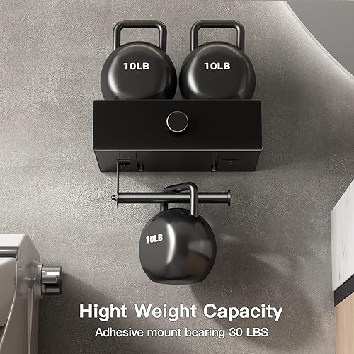 Miniatura 5 de VOLDRA Soporte de papel higiénico con estante dispensador de toallitas negras, soporte de papel higiénico de baño con diseño de cajón de