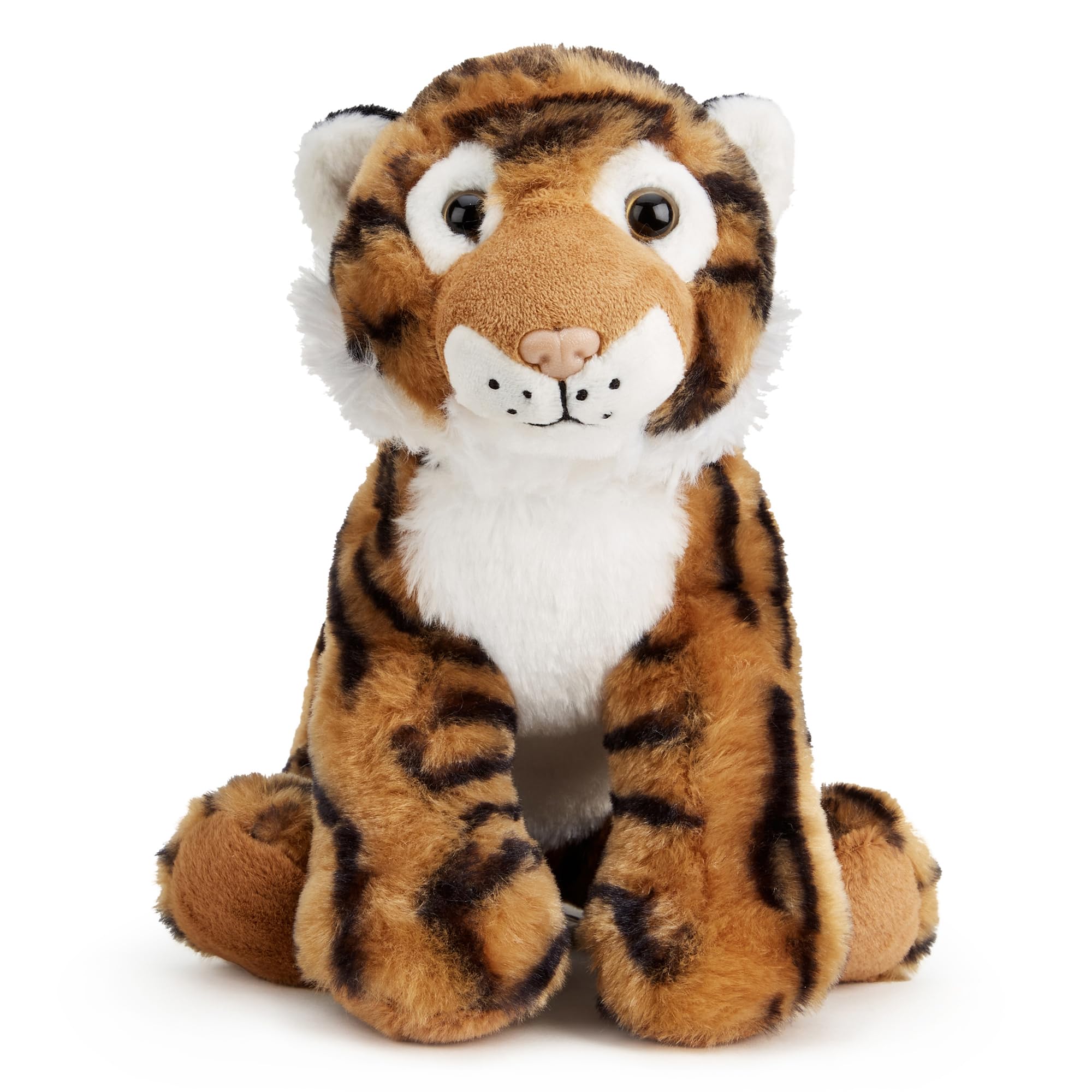 Zappi Co Mark the Tiger Plush Toy (22cm) Striped Jungle Cat - Soft, Cuddly, 100% Recycled - Majestic Feline Friend