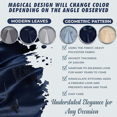 Miniatura 4 de HOMCHIC Damask Tablecloth 52 x 70 - Heavyweight Rectangle Polyester Table Cloth Cover for Oblong Rectangular Tables, Use for Parties Gatherings,