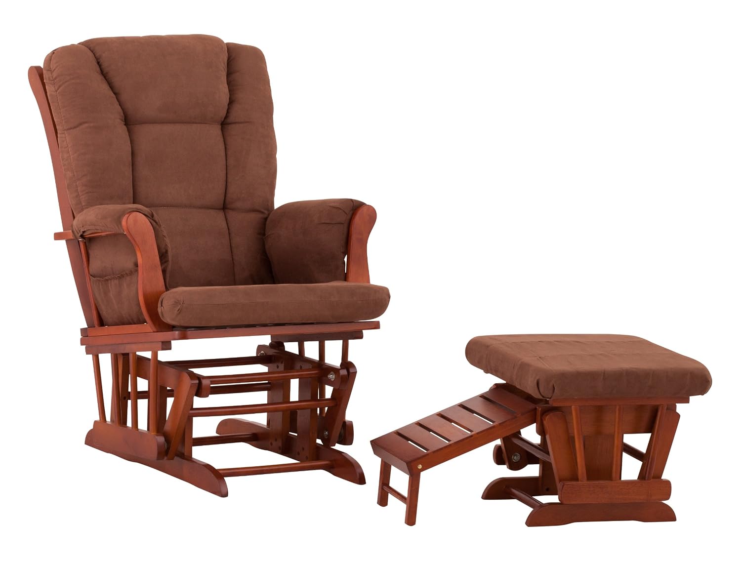 Status Veneto Glider and Nursing Ottoman, Cognac/Chocolate