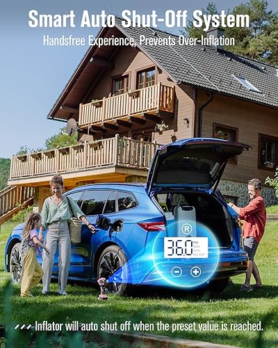 Vista 3 de Avid Power Compresor de aire inalámbrico para inflador de neumáticos, bomba de neumáticos de automóvil de 20 V con adaptador de 12 V CC, compresor