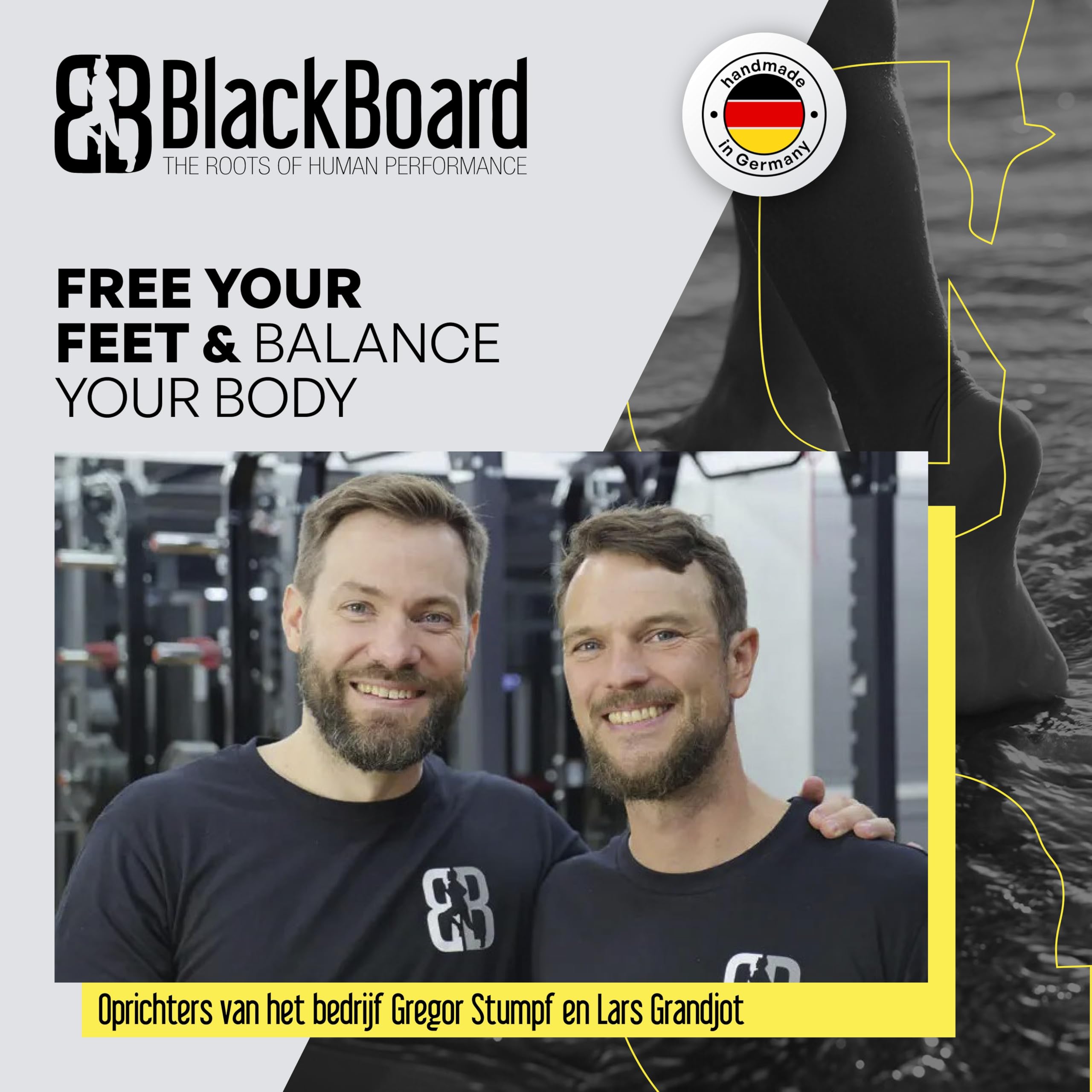 BlackBoard® The Wedge – skos do treningu stóp z drewna i gumy – bezstopniowa regulacja do 35 stopni do treningu równowagi i ruchliwości – trenażer łydki Slant Board do sprzętu sportowego w domu
