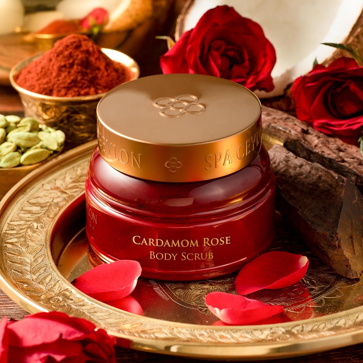 Spa Ceylon Cardamom Rose Body Scrub | Exfoliating Body Scrub for Smooth Skin | Nourishing Floral Rose and Cardamom Scrub 225g - Image 3