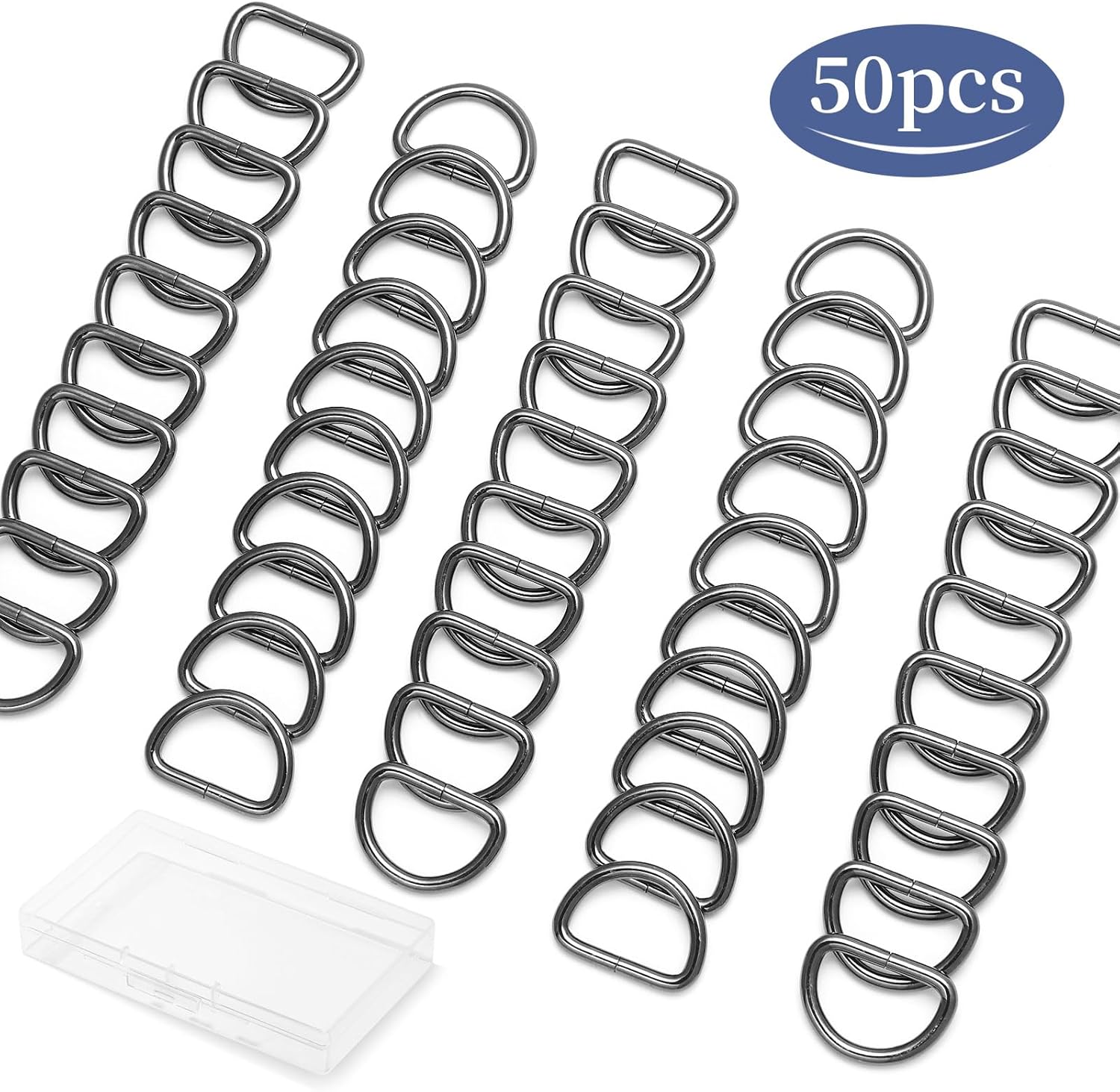 50pcs Metal D Ring Buckle for Purse Hardware Sewing Accessories Crafts Hand DIY - Image 4