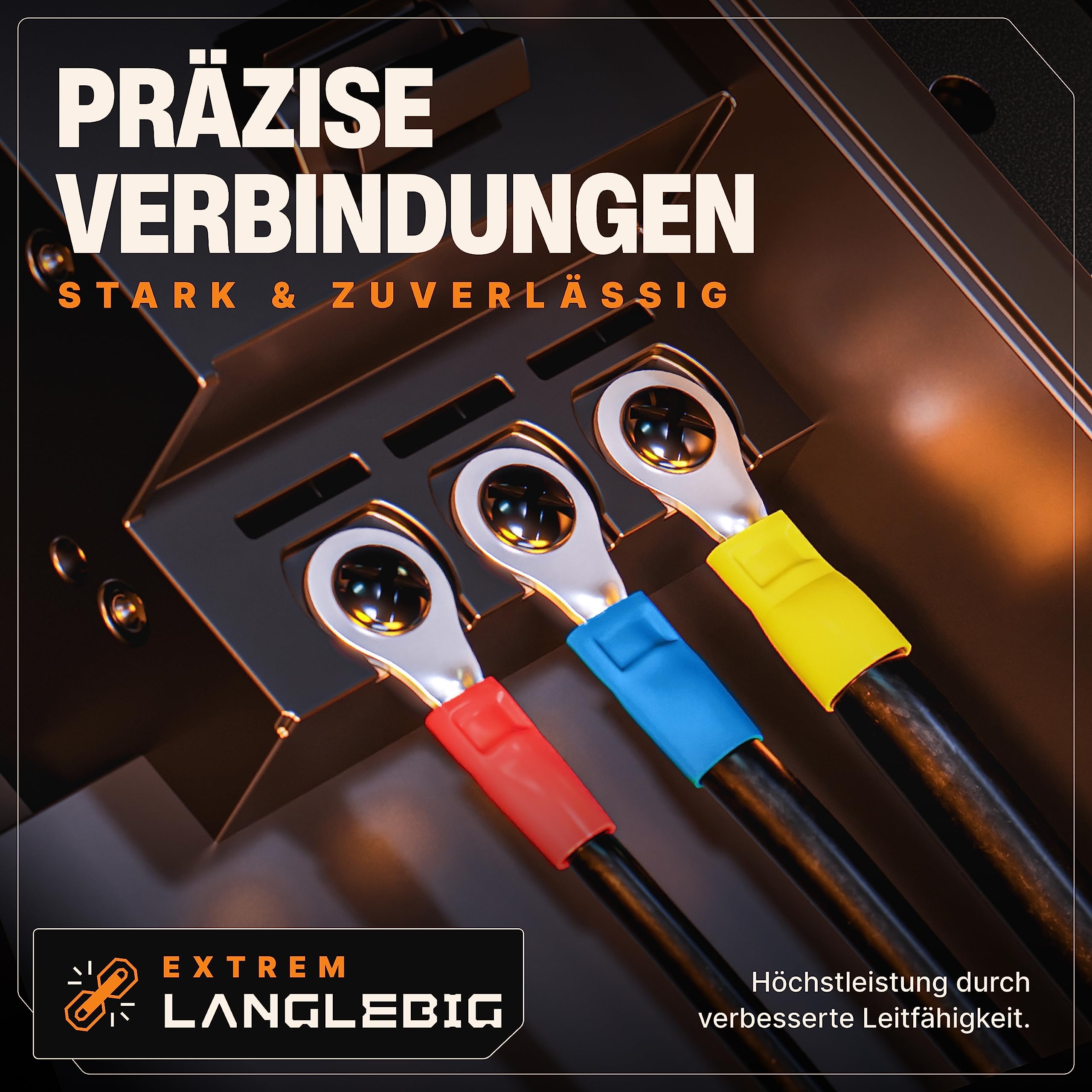 BAURIX® Crimpzangen mit 6 Wechselbacken und Kabelschuhe Sortiment 700 Stück – Elektriker Werkzeug für Kabelschuhe, Aderendhülsen & Steckverbinder – für Auto, Haushalt & Elektroinstallation