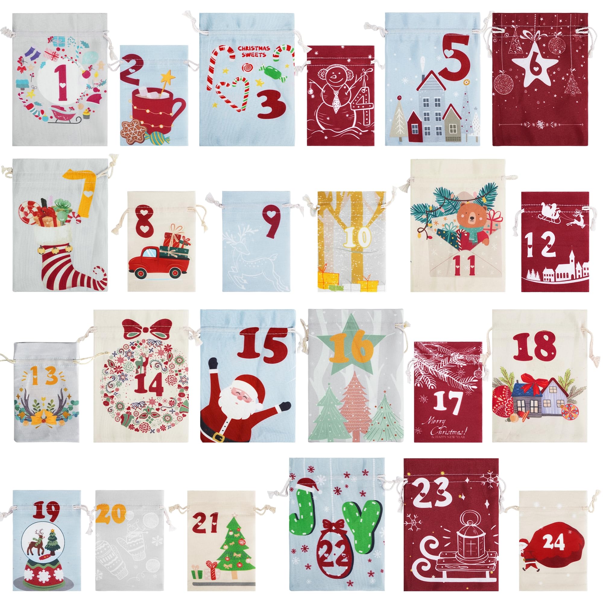 PANSIBY Calendrier De L'Avent à Remplir, 24 Calendriers De Noël à