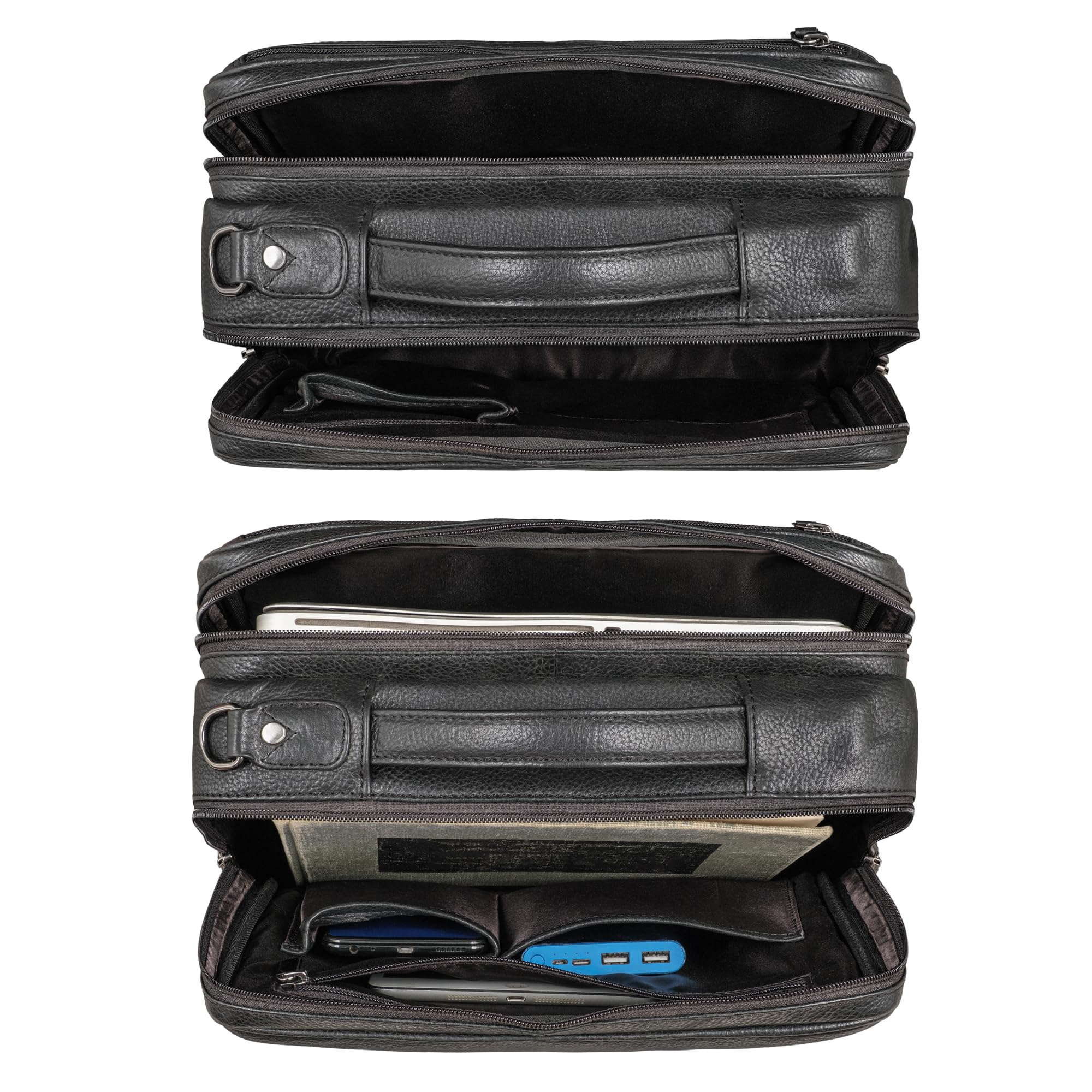 STILORD Dash Praktischer 2 in 1 Rucksack Leder XL Laptoptasche 15-16 Unisex Multifunktionstasche Umwandelbar Echtleder Aktentasche Business Anti Diebstahl Umhängetasche Farbe:Obsidian schwarz