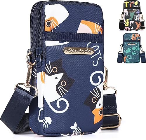 Geestock Bolso cruzado pequeño para teléfono celular con bandas para los brazos, soporte para llaves de teléfono para correr, caminar, senderismo y