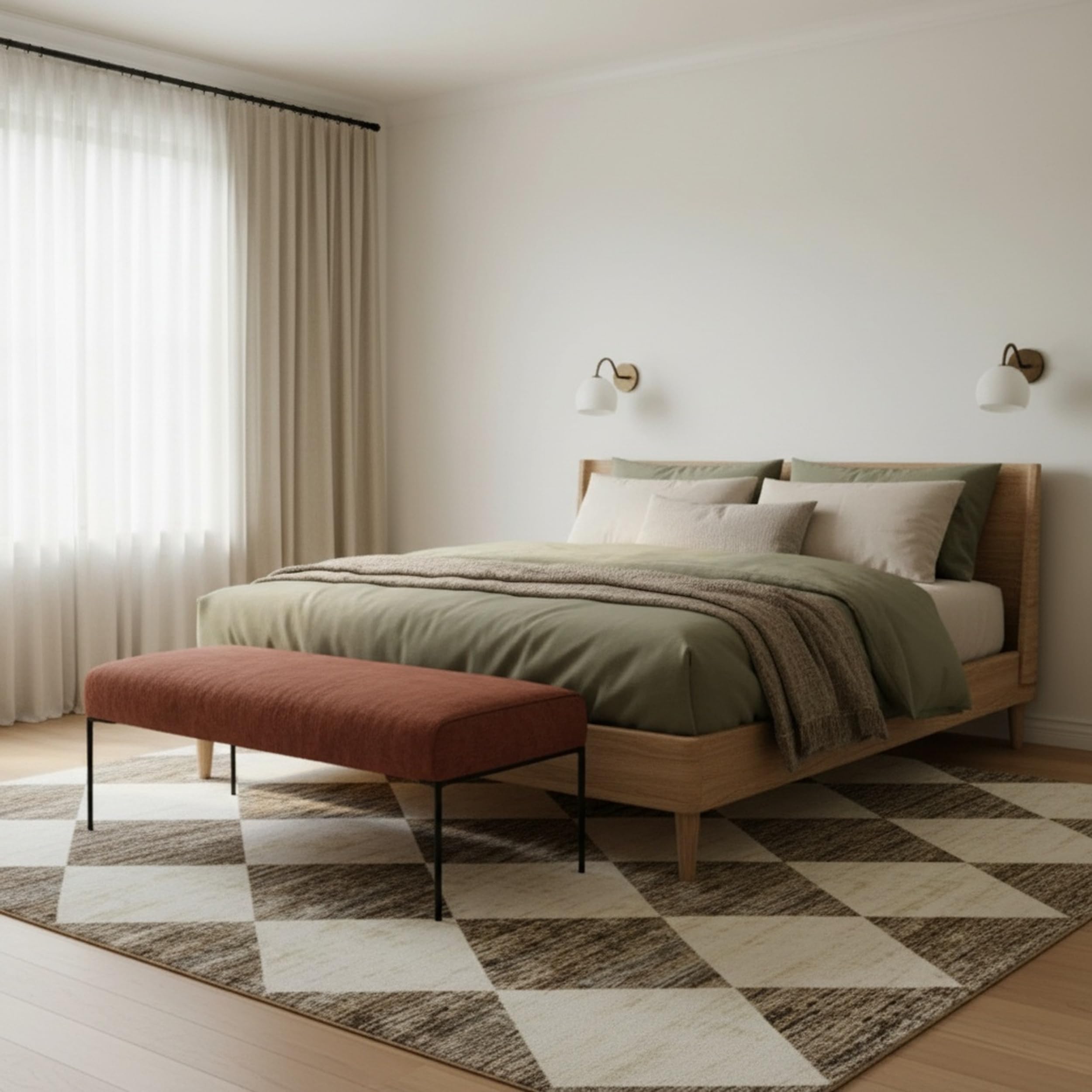 Nuloom Fringed Performance Meline Beige/Ivory, 8'10" x 13', Checkered, Soft and Cozy, High Traffic, Stain Resistant, Easy Clean, Durable Area Rug for