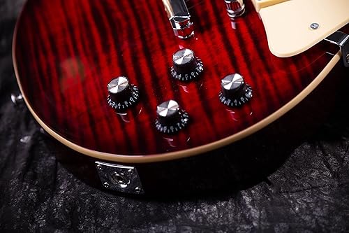 Miniatura 8 de GROTE Guitarra Guitarra eléctrica de cuerpo sólido con Gigbag LPYS-006 (rojo)