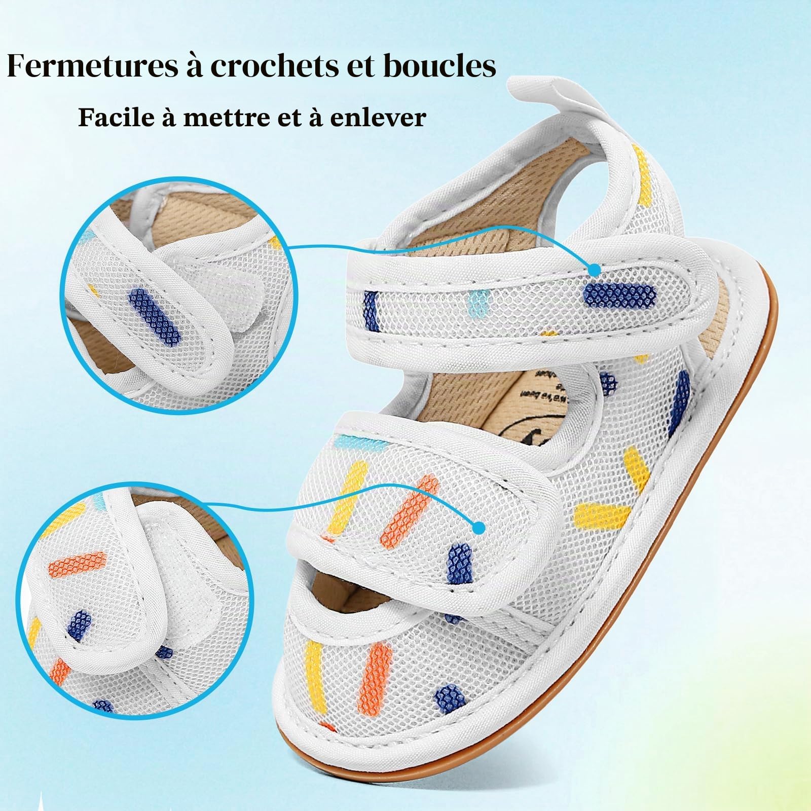 MK MATT KEELY Sandales Bébé Garcon Fille Chaussure Premier Pas Été Sandale Bout Fermé Plage Enfant