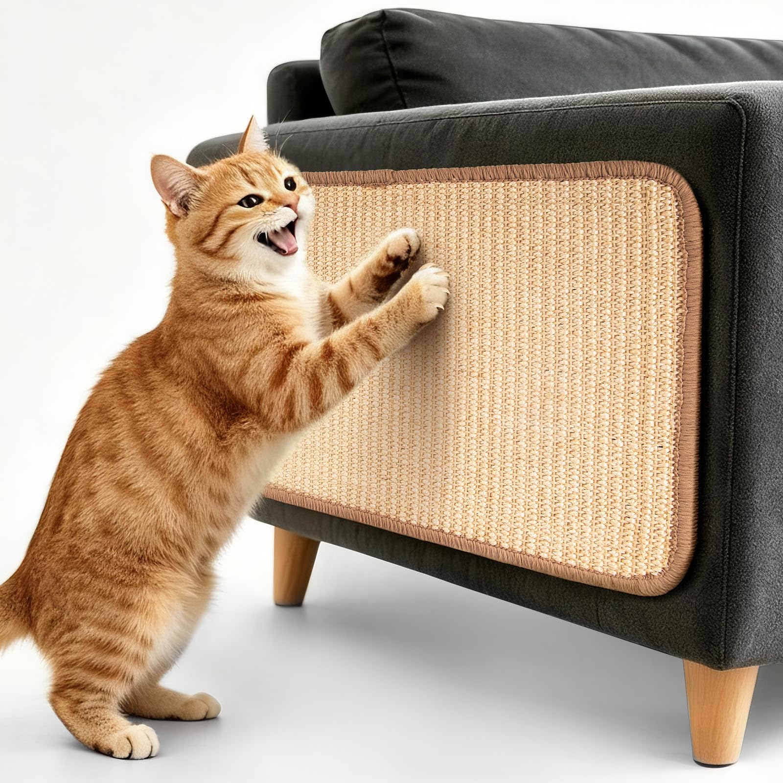 REFLYING Natural Sisal Cat Scratching Mat, Cat Scratcher Pad 40x60cm