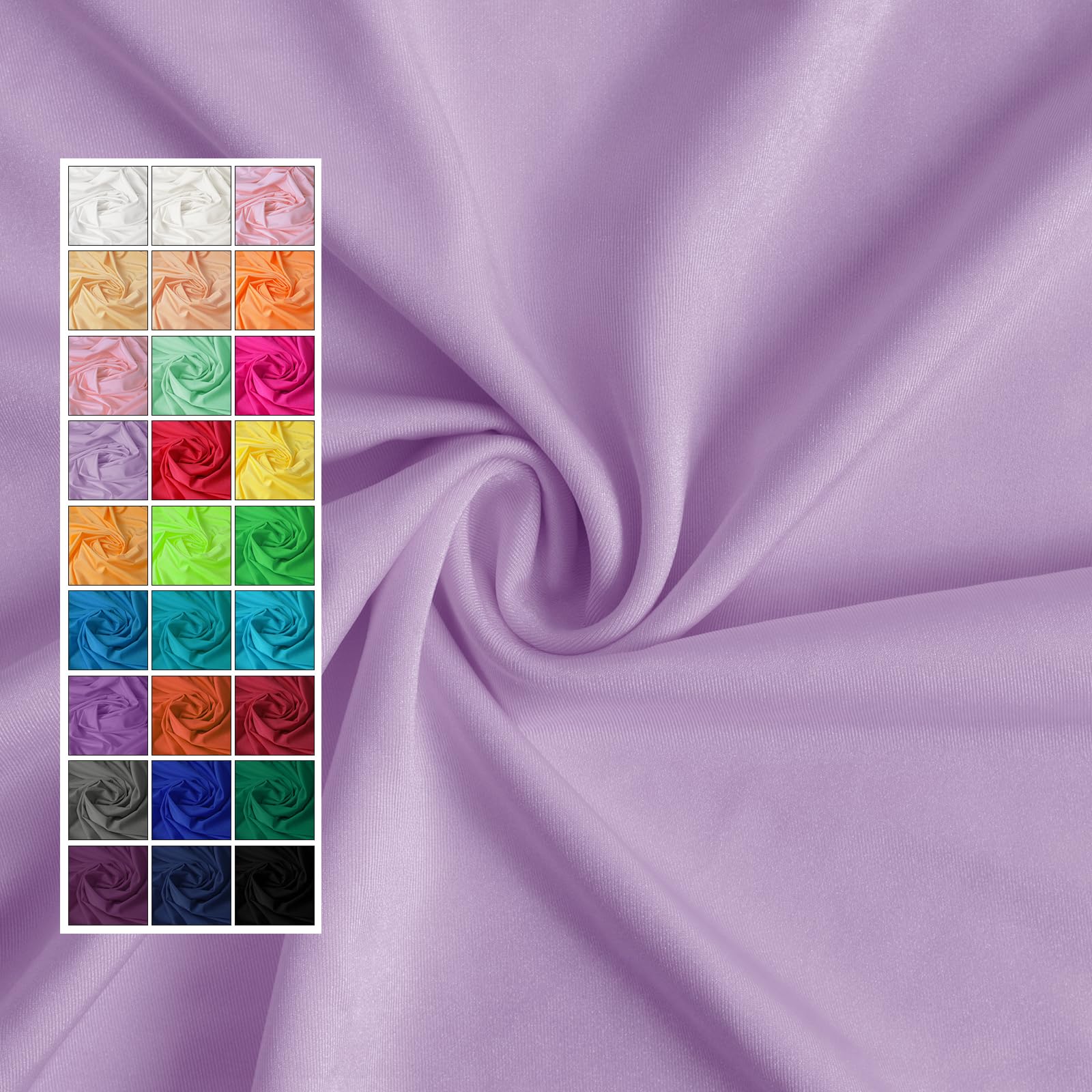 59" Width Nylon Spandex Fabric, 80% Nylon & 20% Spandex, Swimwear, Activewear Fabric 4-Way Stretch, for Sports, Yoga, Dance(Lavender/Lilac, 1 Yard) - 1