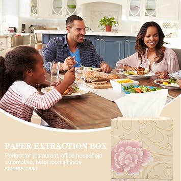 Vintage Board Capacity Tissue Box Leather Large Holder with Reusable Tissue Dispenser and Storage Creative Design and Sturdy Density Material for Bedroom and Office Use