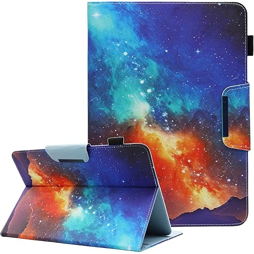 Universal 10 10.1 Inch Android Tablet Case, Multi-Angle Viewing Stand PU Leather Wallet Tablet Case for 9 10 10.1 Inch and More 9.0" - 10.5" Tablet, Mysterious Space