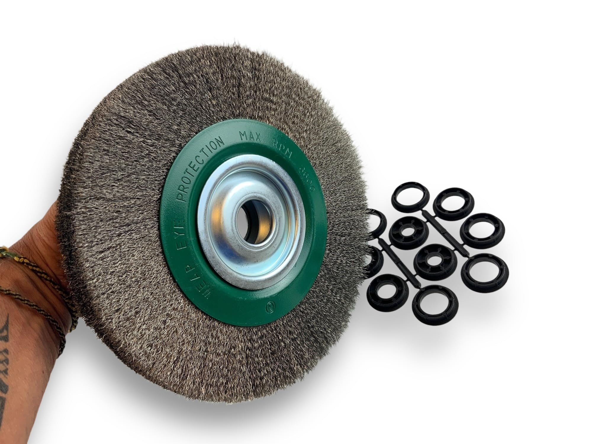 Kibros Brosse circulaire touret inox souple Ø 250 mm 3 rangs