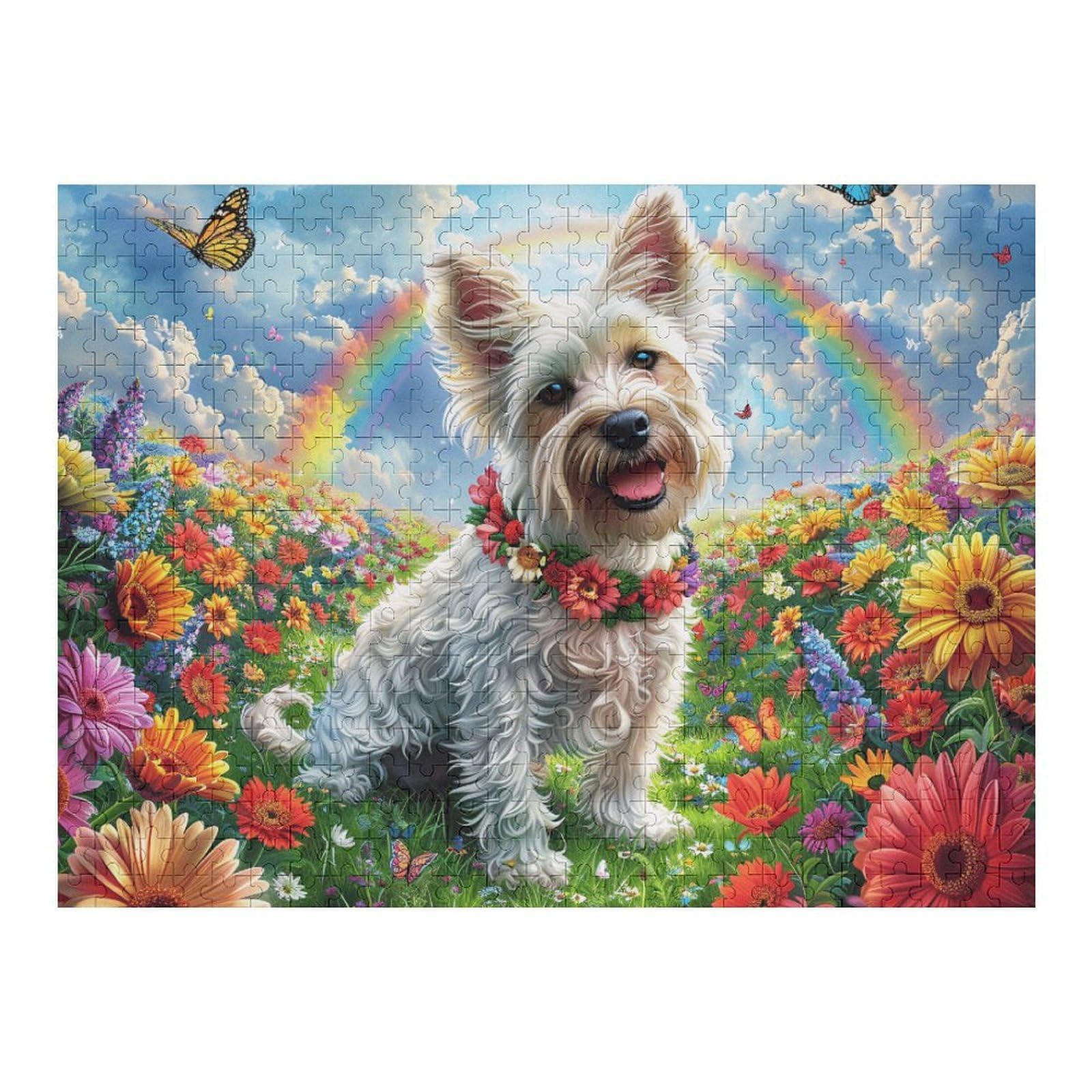 West Highland White Terrier 500 Piece Jigsaw Puzzle for Adults Teens Craft Room Decor Creative Project Whimsical Artwork for Crafters 500 PCS