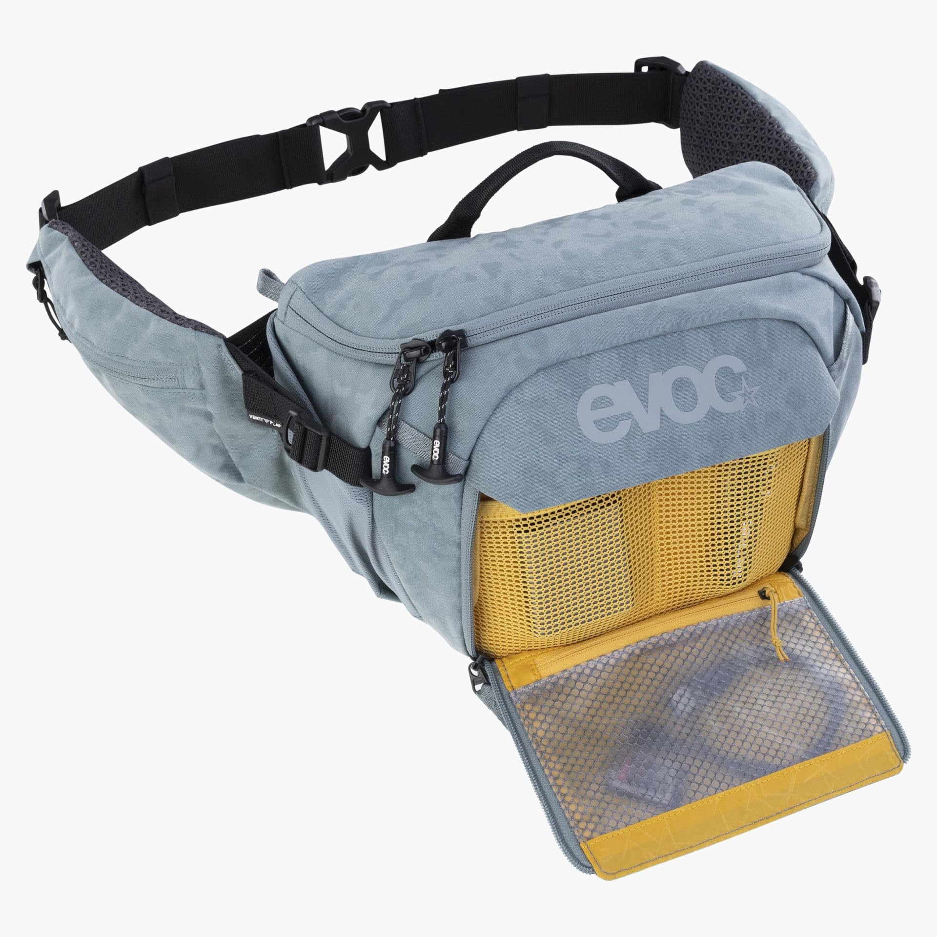 EVOC HIP PACK CAPTURE 6, torba biodrowa (wydajna wentylacja pleców, elastyczne kieszenie boczne, przegródki organizacyjne, wymiary: 14 x 20 x 31 cm, pojemność: 6 l), stalowa