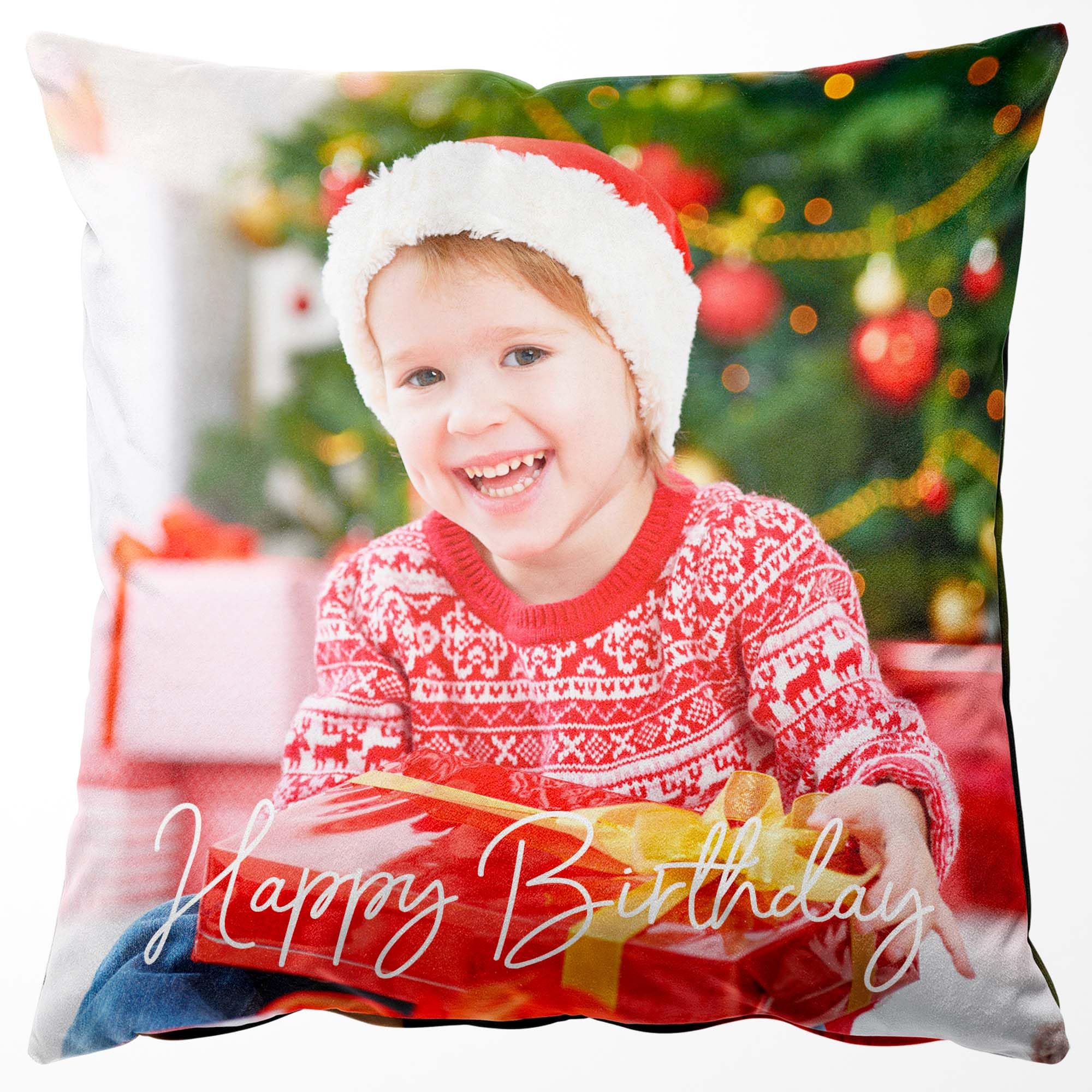 Easycosy Personalised Cushion Cover - Velvet Photo Pillow Cases - Two Side Print - Custom Valentine's Day Birthday Wedding Special Moments Gift idea for Couple Friends Lover-61X61CM