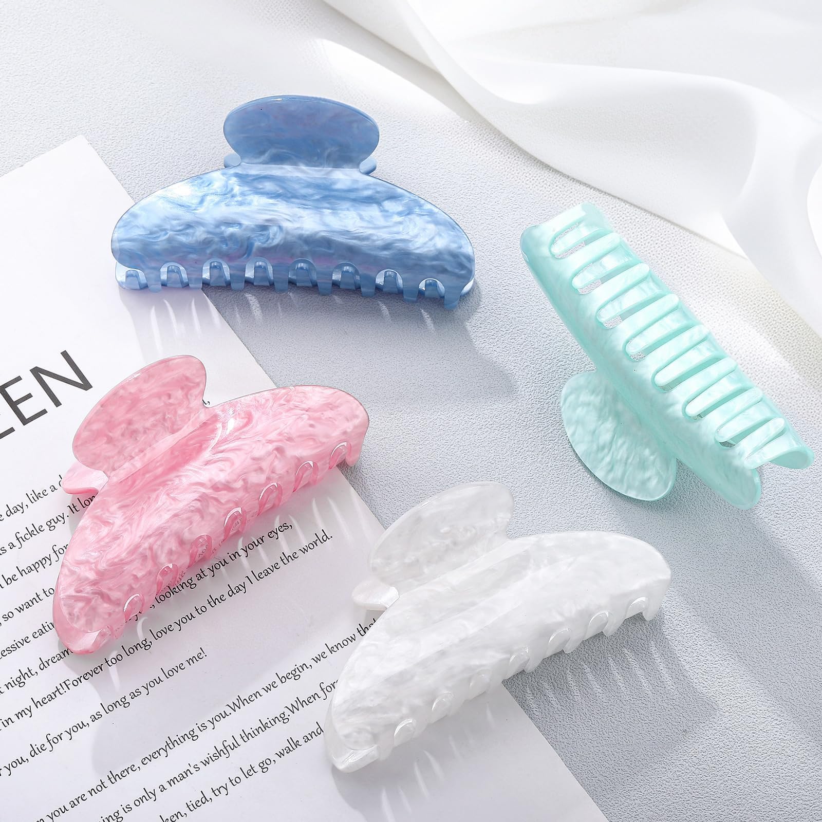 Photo 1 of HairChrysm 4.2 Inch Acrylic Claw Clips - 4 Pack
