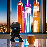 Vista 7 de Splin Soporte de mesa compatible con Yaxa Alexa Smart Speaker Echo Dot (4ª y 5ª generación) y Apple HomePod Mini, Vegas Boy (negro)