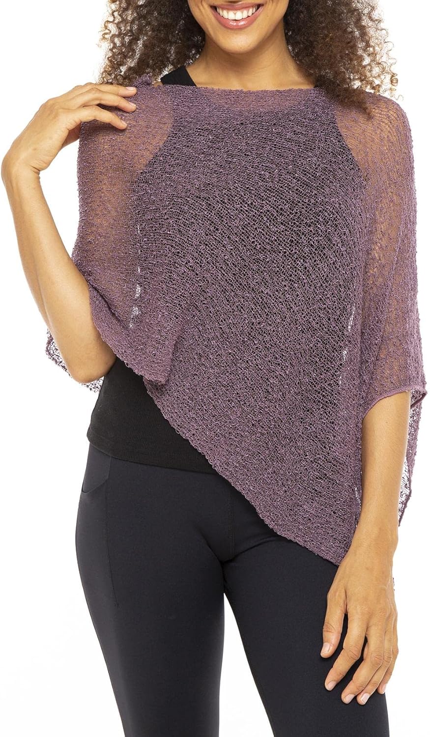 Back From Bali Womens Sheer Poncho Shrug Bolero, Lightweight Summer Shrug Pullover Sweater