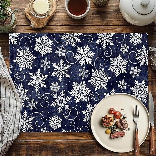 Vista 377 de Juego de 6 manteles individuales rojos para el día de San Valentín, diseño de corazón de San Valentín, resistentes al calor, lavables, manteles