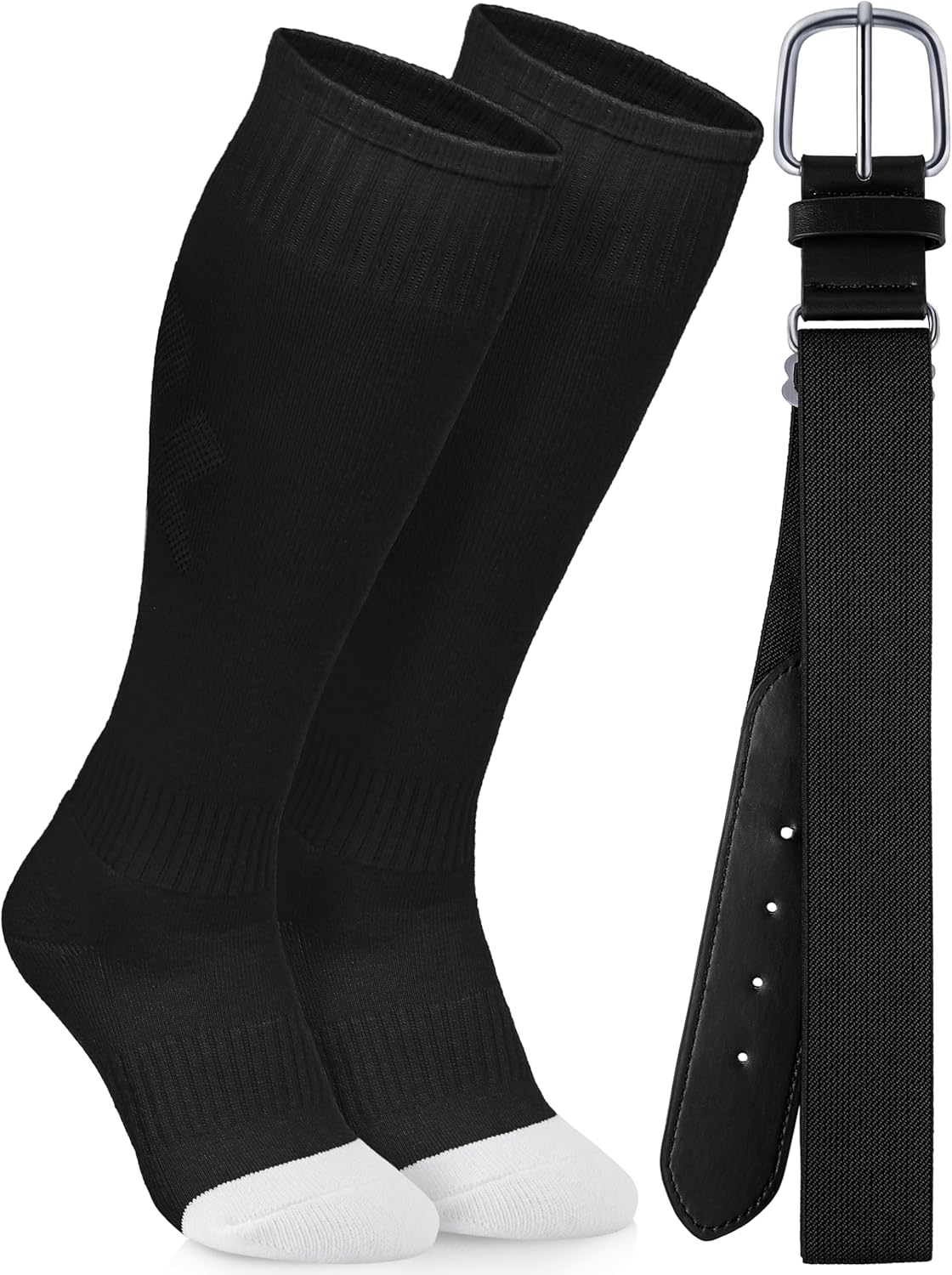 Baseball Socks and Belt Combo Youth Boys Softball Football Socks and Elastic Baseball Belts for Boys Girls