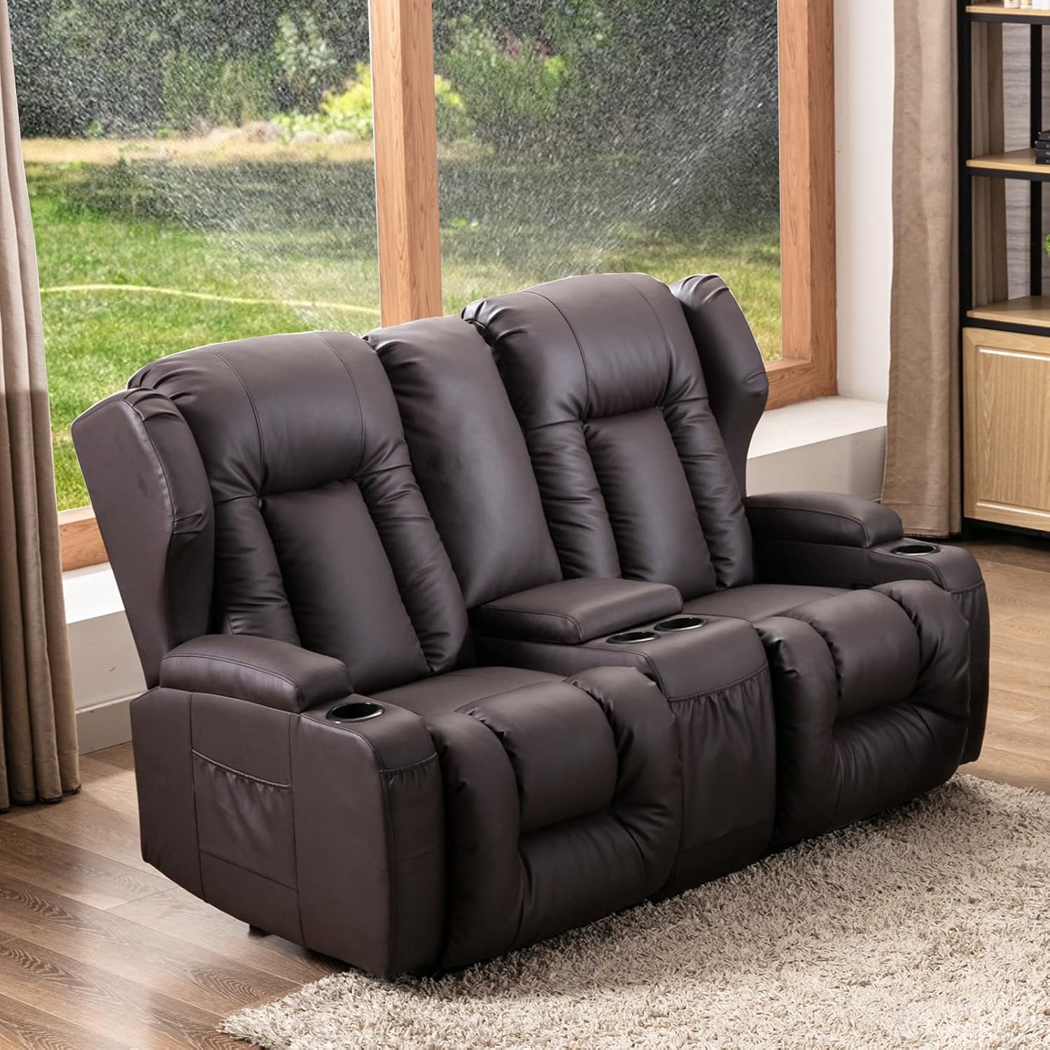 IPKIG 67" RV Loveseat Recliner Double Recliner RV Sofa
