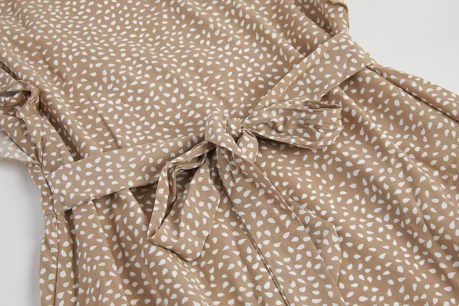 Women Floral Mini Dress Sexy V Neck Ruffle Flutter Sleeve Polka Dot Summer Dresses - Image 4