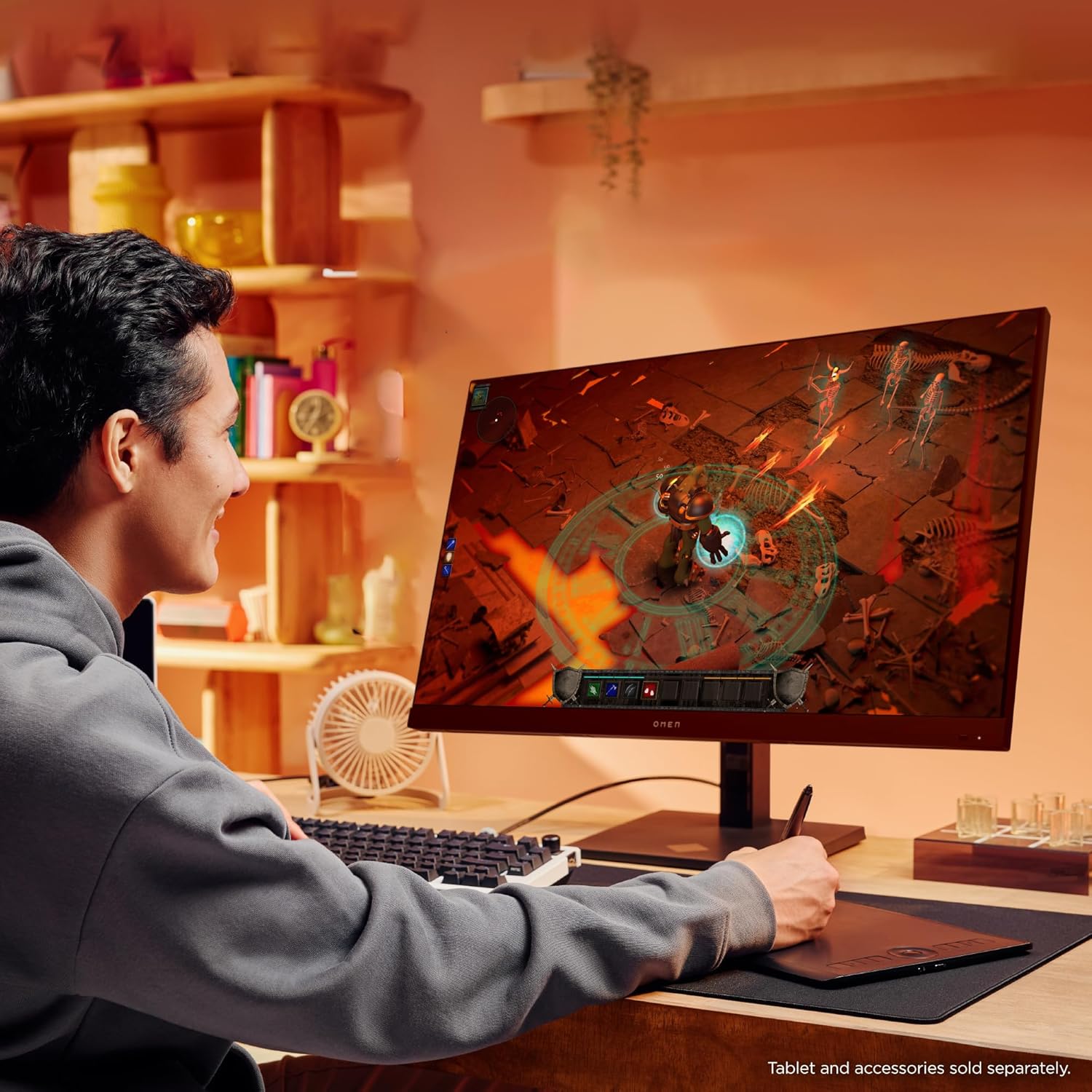 HP OMEN 31.5 inch UHD 144Hz Smart Gaming Monitor, 4K UHD Display (3840 x 2160), IPS Panel Technology, VESA DisplayHDR 400, 1ms GtG, AMD FreeSync Technology miniatura