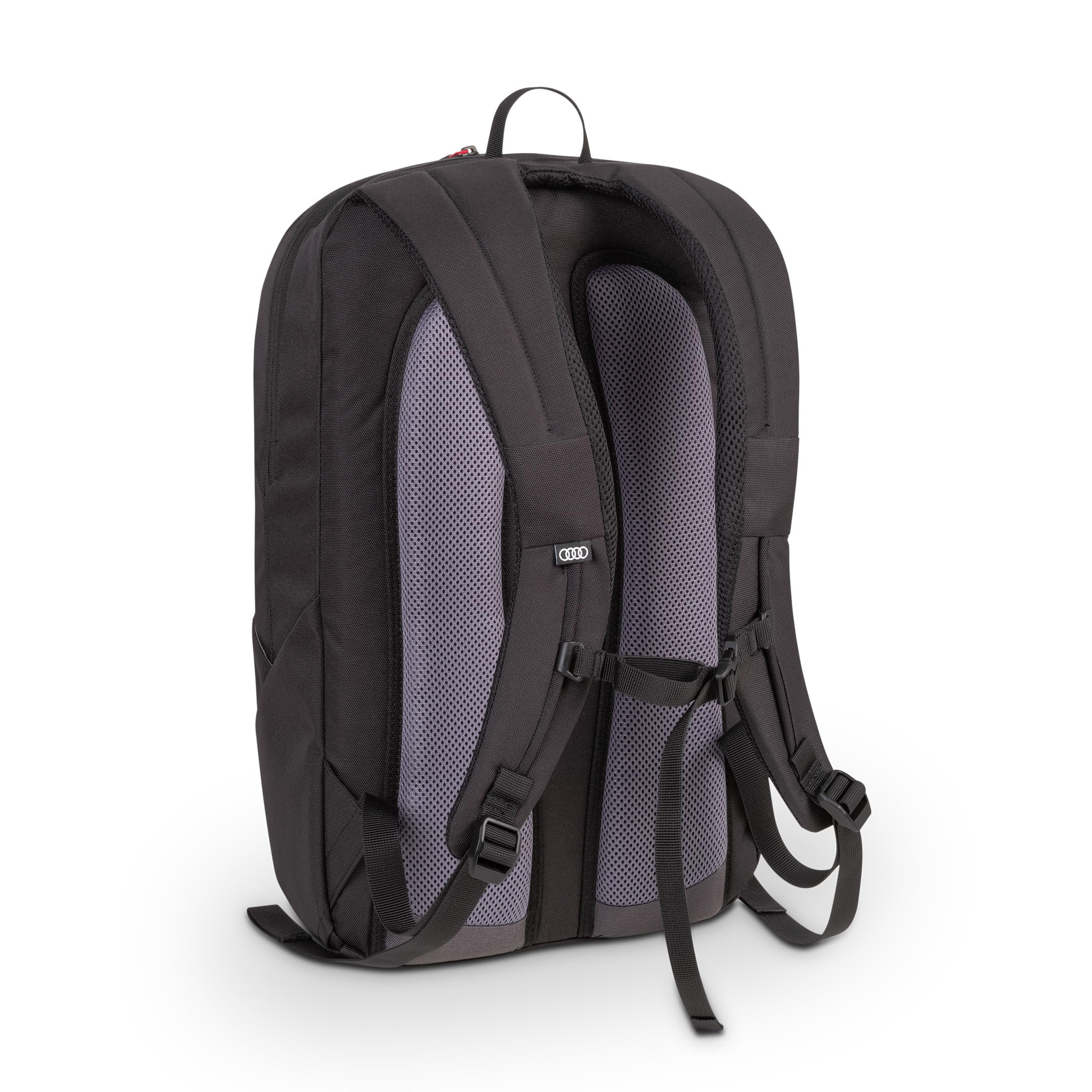 Audi 3152500600 Rucksack Backpack Daypack Tasche Tagesrucksack, schwarz, mit Audi Sport Schriftzug in rot