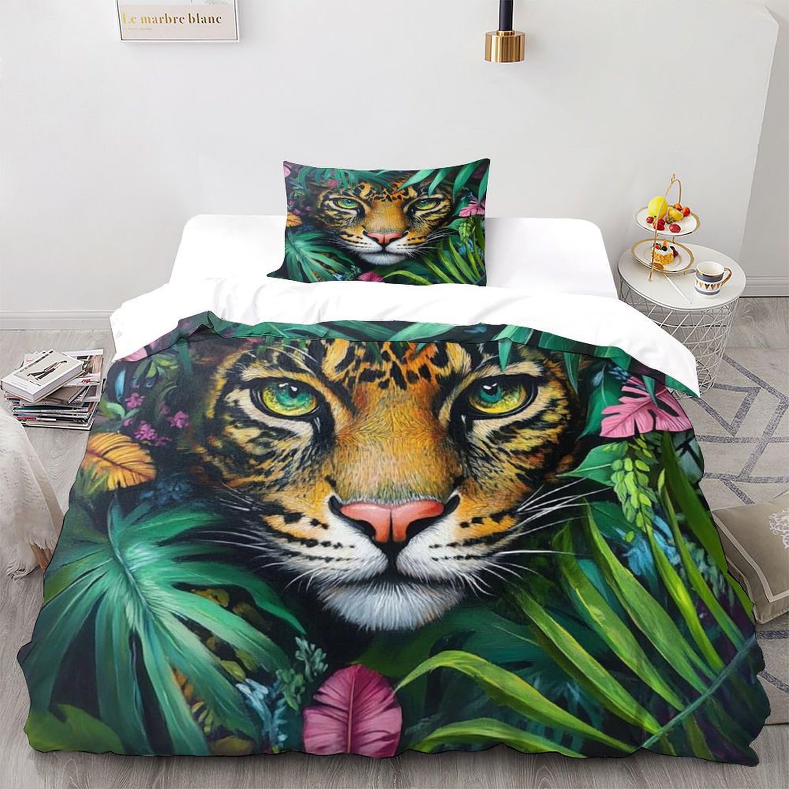 Parure de lit jungle guépard en microfibre pour décorer une chambre d'enfant ou d'ado