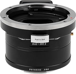 Fotodiox Pro Lens Mount Shift Adapter - Compatible with Pentax 645 (P645) Mount Lens to Canon RF Mount Mirrorless Camera Body