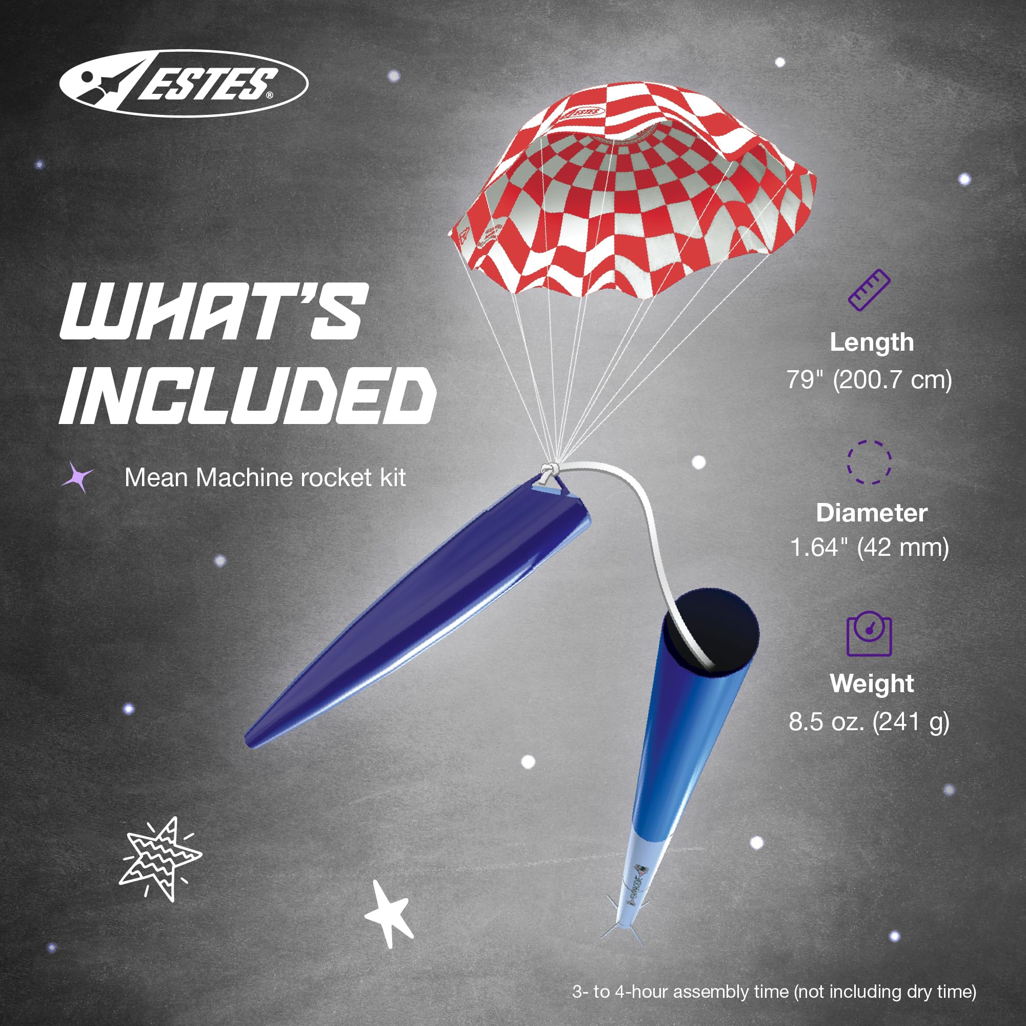 Estes 1295 Mean Machine Rocket-Building Kit, Advanced Flying-Rocket-Model Kit for Ages 10+ - Image 3