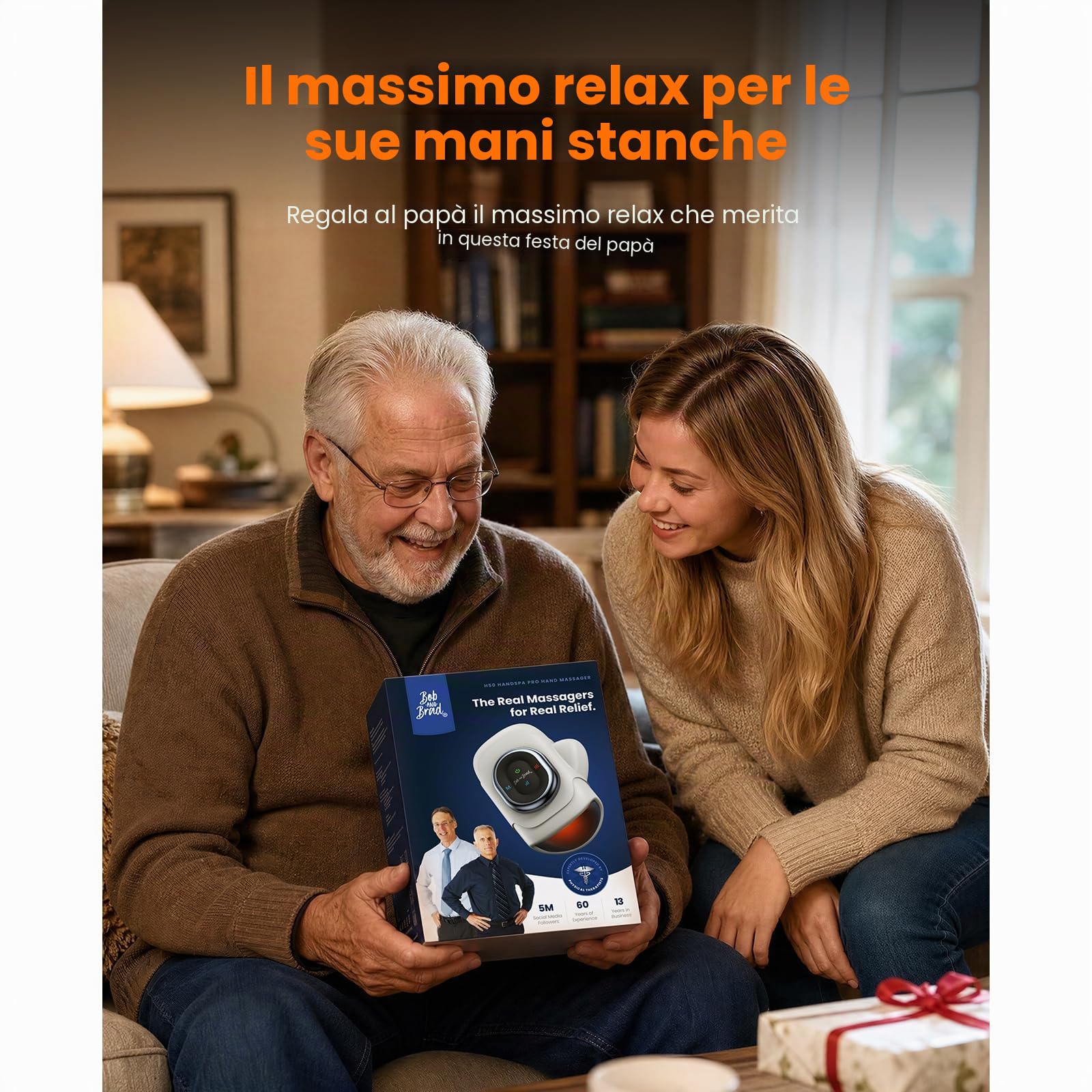 BOB AND BRAD Massaggiatore Mani con Calore e Compressione, Sollievo per Artrite e Sindrome del Tunnel Carpale, Massaggio Rilassante Casa Ufficio, Polsi e Dita, Regalo Uomo Donna-Bianco