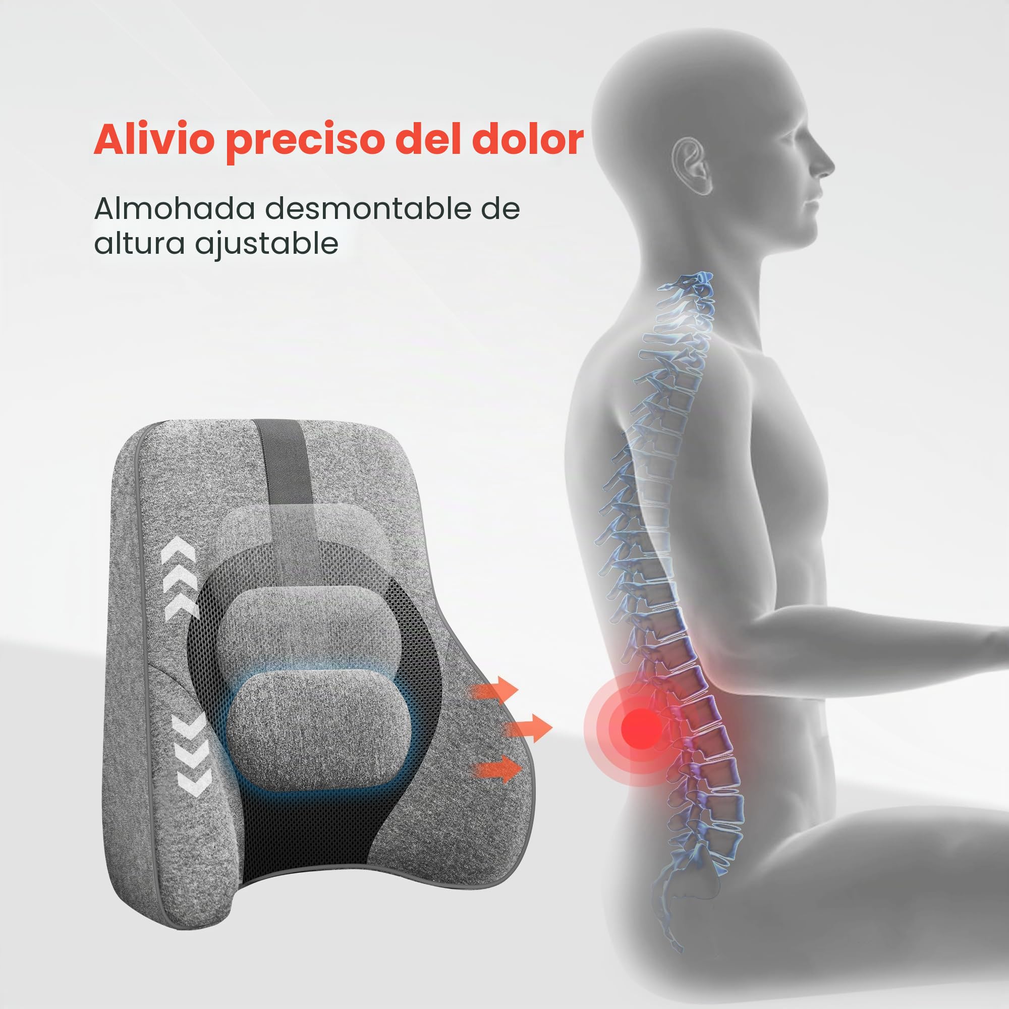 COMFIER Masajeador de Espalda, Masajeador Cervical y Espalda Shiatsu para Silla de Oficina, Cojín de Masaje Eléctrico para Aliviar el Dolor, Casa, 2 Ajustes de Calor, Regalos Originales para Mujer