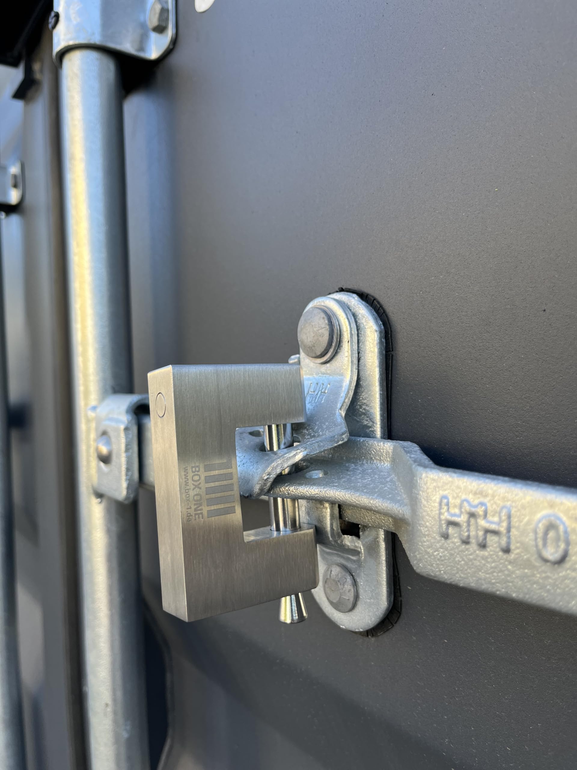 Seecontainer Schloss wetterfest - Massiver Bolzenstahl - Rostfrei & extrem robustes Hochsicherheitsschloss für Container, Lagerboxen & LKW-Auflieger - Der ultimative Schutz für Ihr Lager- 3 Schlüssel