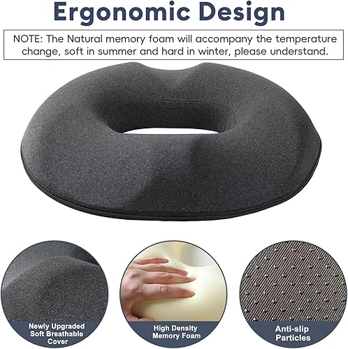 Miniatura 6 de Cojín de asiento de almohada con forma de dona mejorada 2023 2 juegos de fundas de asiento, alivia el dolor y la presión en la cadera, el coxis y la