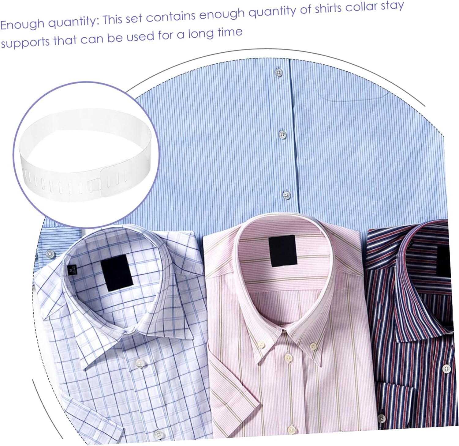 Holibanna 100pcs Men Shirt Collar Inserts Plastic Collar Protectors Smooth Surface for Easy Use