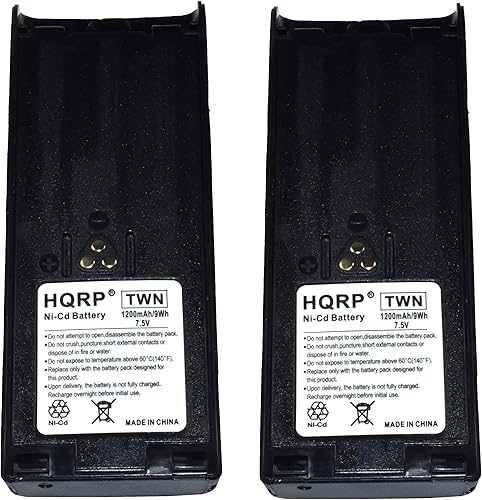 HQRP Dos baterías compatibles con Motorola GP900, GP1200, GP2010, GP2013, HT1000, WPNN4013, HNN9028, MT2000, MTS2000, NTN7143, NTN7143A, NTN7144,