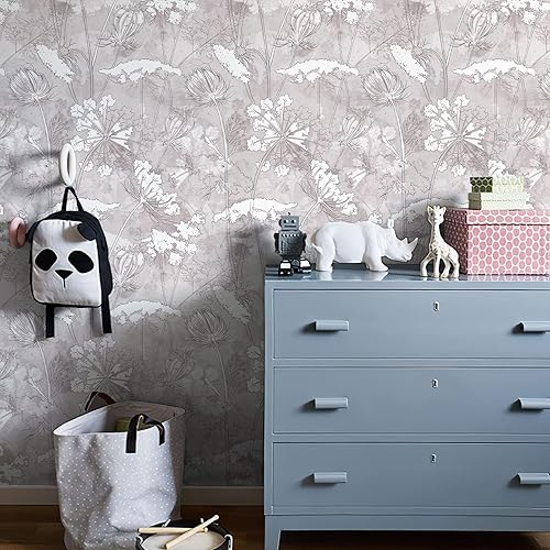 Miniatura 4 de Papel tapiz floral autoadhesivo de 236.2 x 17.3 pulgadas, papel tapiz bohemio para pegar y despegar, papel tapiz extraíble, papel tapiz floral de